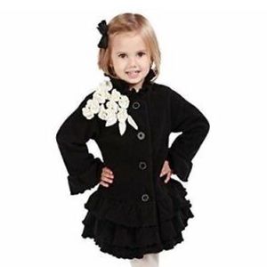 NWT Mack & Co. Girls 3T Corsage Pearl Flower Rhinestone Fleece Coat Jacket Top